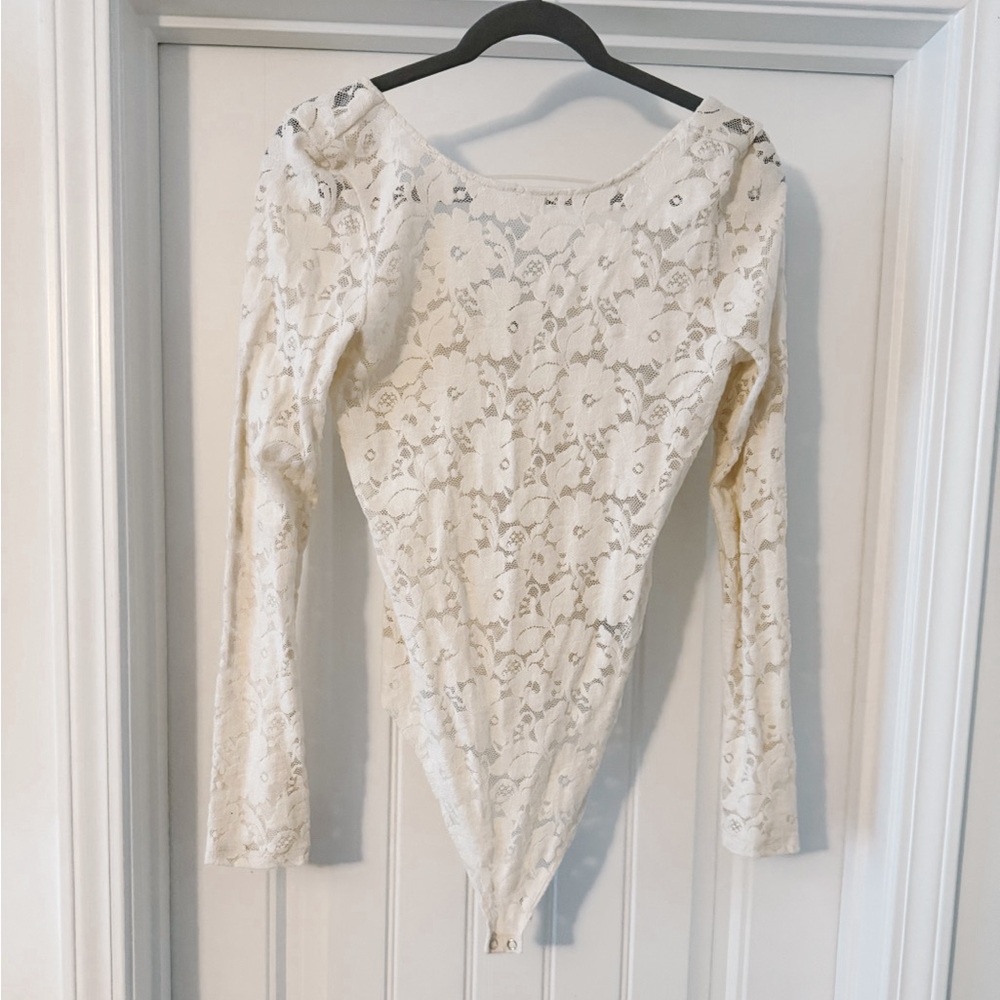 AE long sleeve low back lace bodysuit